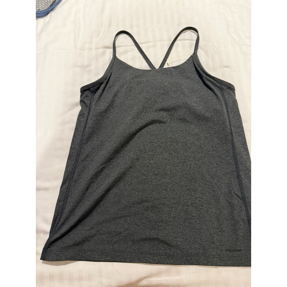 Patagonia Womens Athletic Racerback Tank Top Gray Black Size M